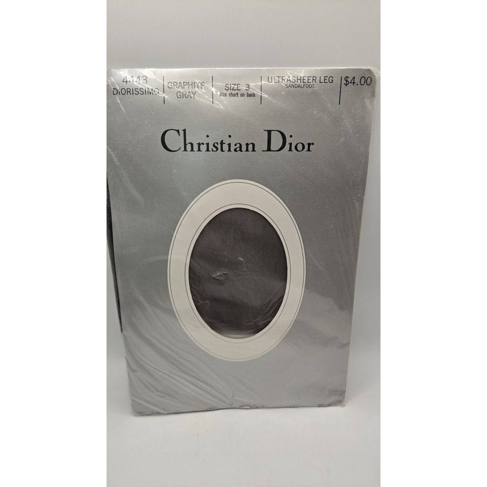 Vintage Christian Dior Diorissimo Pantyhose Lot 2 Size 3 Brick Graphite NOS USA